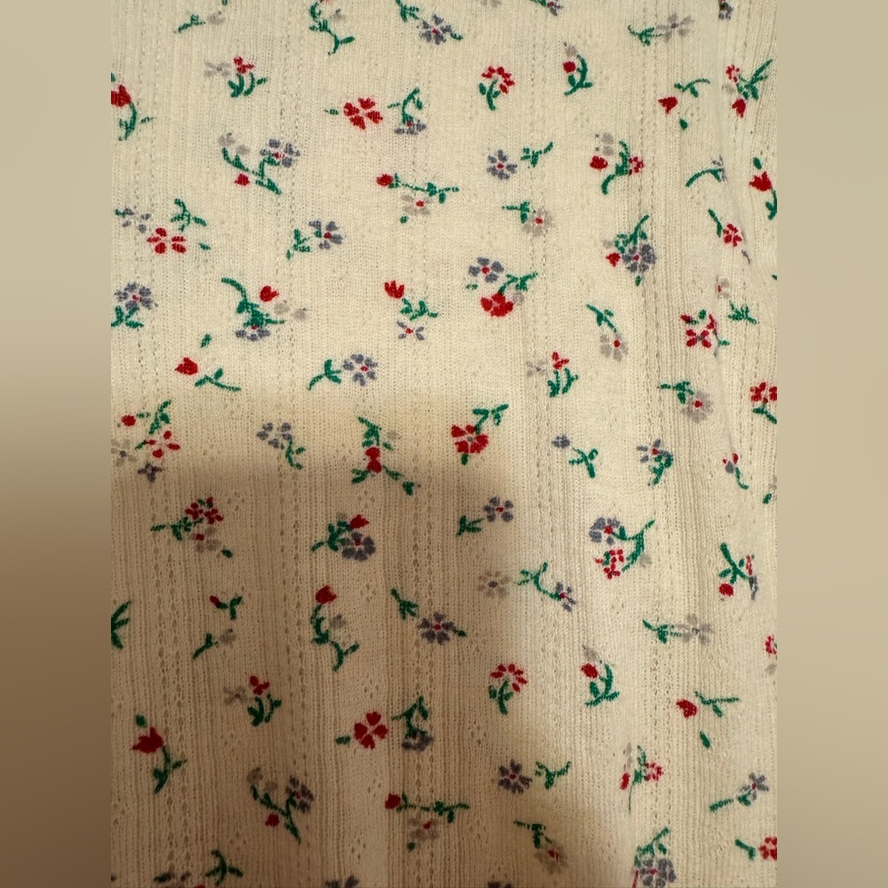 Doen Paula T, 100% Cotton, Monte-Parc Floral/Cream Henley-Long Sleeve Top, S - Picture 9 of 13